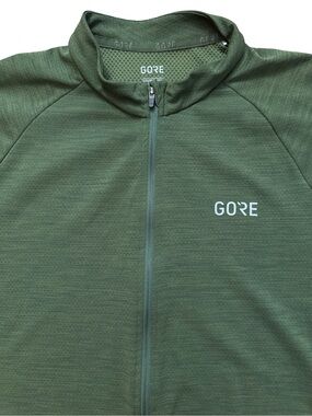 Gore Jersey Full Zip Men’s Cycling Bike Wear Size XL Logo Olive Green Biking